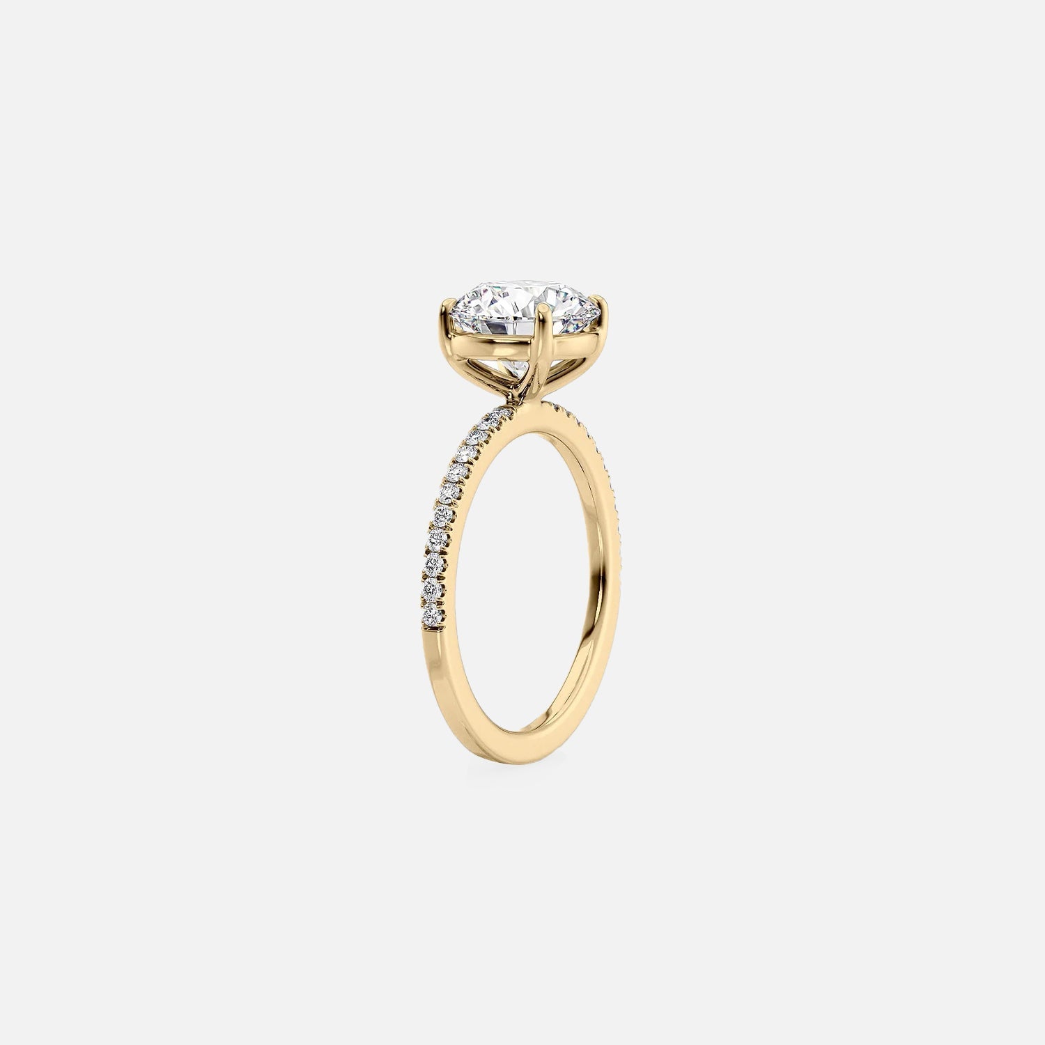  The Pave Eleanor Cushion Lab Diamond Ring 14k Yellow Gold 002