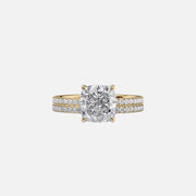 The Pave Eleanor Cushion Lab Diamond Ring 18k Yellow Gold 003