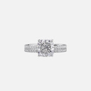  The Pave Eleanor Cushion Moissanite Ring 14k White Gold 003