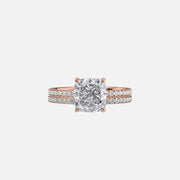  The Pave Eleanor Cushion Moissanite Ring 18k Rose Gold 003
