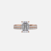  The Pave Eleanor Emerald Lab Diamond Ring 14k Rose Gold 003