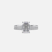  The Pave Eleanor Emerald Lab Diamond Ring 18k White Gold 003