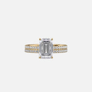  The Pave Eleanor Emerald Moissanite Ring 18k Yellow Gold 003