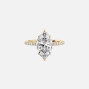 The Pave Eleanor Marquise Moissanite Ring 14k Yellow Gold 001