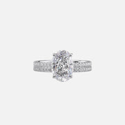  The Pave Eleanor Oval Lab Diamond Ring 14k White Gold 003