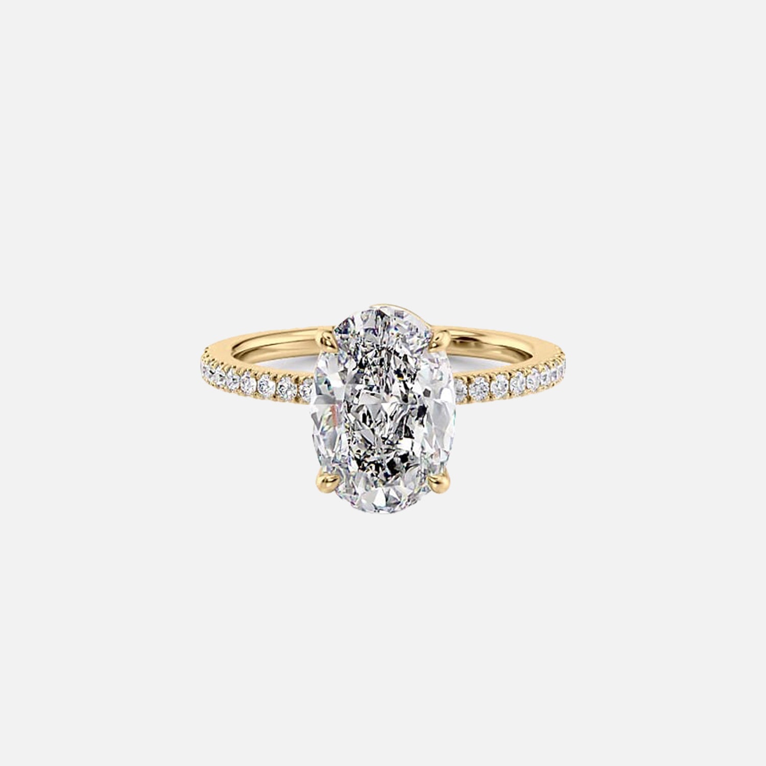 The Pave Eleanor Oval Lab Diamond Ring 14k Yellow Gold 001