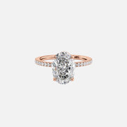  The Pave Eleanor Oval Lab Diamond Ring 18k Rose Gold 001
