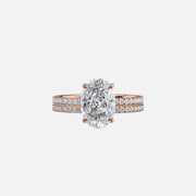  The Pave Eleanor Oval Lab Diamond Ring 18k Rose Gold 003