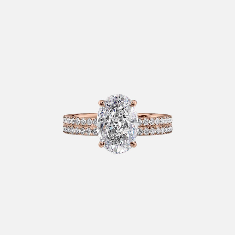  The Pave Eleanor Oval Lab Diamond Ring 18k Rose Gold 003