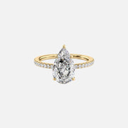 The Pave Eleanor Pear Lab Diamond Ring 14k Yellow Gold 001