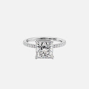  The Pave Eleanor Princess Lab Diamond Ring 14k White Gold 001