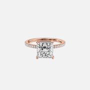  The Pave Eleanor Princess Moissanite Ring 14k Rose Gold 001