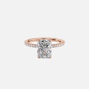  The Pave Eleanor Radiant Moissanite Ring 18k Rose Gold 001