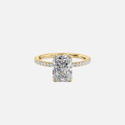  The Pave Eleanor Radiant Moissanite Ring 18k Yellow Gold 001