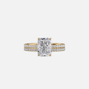  The Pave Eleanor Radiant Moissanite Ring 18k Yellow Gold 003