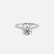  The Pave Eleanor Round Lab Diamond Ring 18k White Gold 001