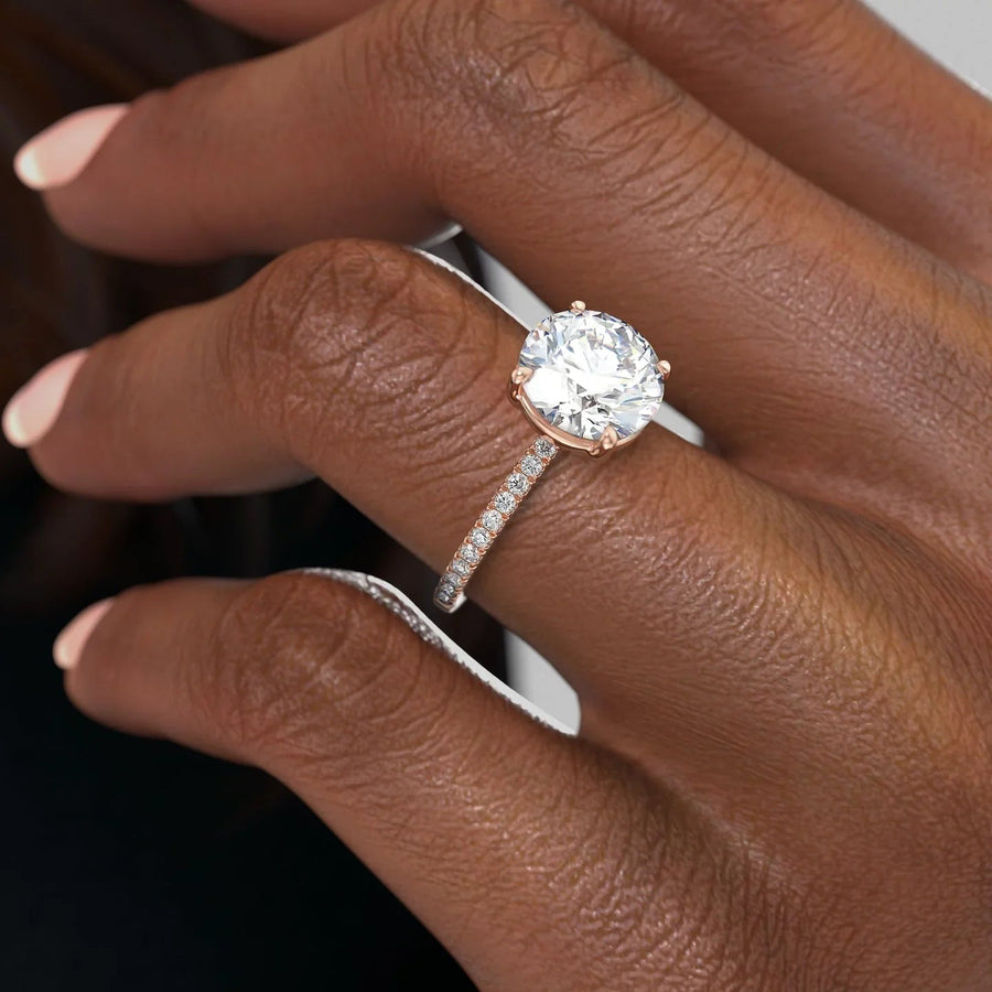  The Pave Eleanor Round Moissanite Ring 18k Rose Gold 006 Final