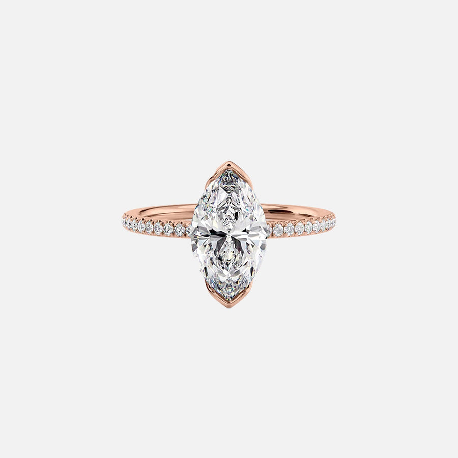  The Pave Eliza Marquise Lab Diamond Ring 18k Rose Gold 001