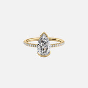 The Pave Eliza Pear Lab Diamond Ring 14k Yellow Gold 001