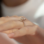  The Pave Kamellie Cushion Lab Diamond Ring 18k Rose Gold 003