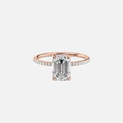  The Pave Kamellie Emerald Lab Diamond Ring 18k Rose Gold 001