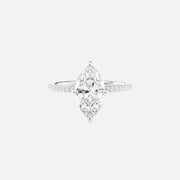  The Pave Kamellie Marquise Lab Diamond Ring 14k White Gold 001