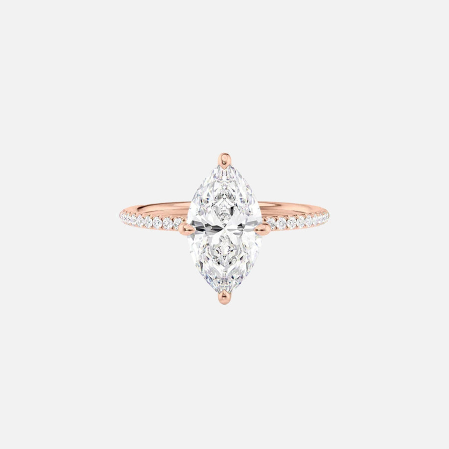  The Pave Kamellie Marquise Lab Diamond Ring 18k Rose Gold 001