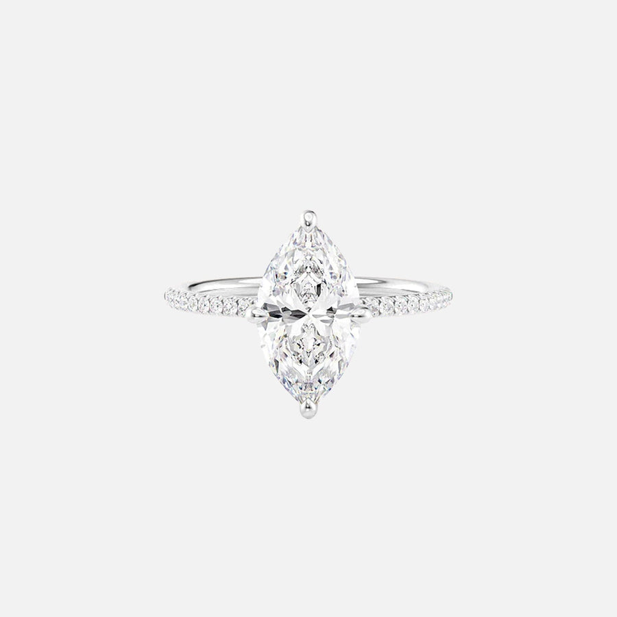 The Pave Kamellie Marquise Lab Diamond Ring 18k White Gold 001