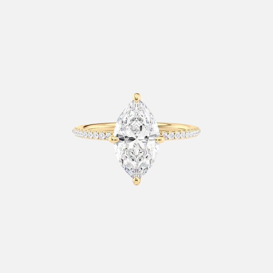 The Pave Kamellie Marquise Moissanite Ring 14k Yellow Gold 001