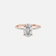  The Pave Kamellie Oval Lab Diamond Ring 14k Rose Gold 001