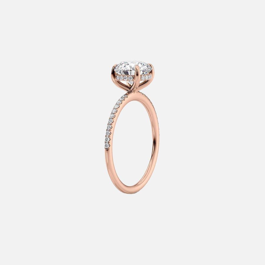  The Pave Kamellie Oval Lab Diamond Ring 14k Rose Gold 002