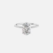  The Pave Kamellie Oval Lab Diamond Ring 14k White Gold 001