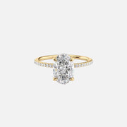 The Pave Kamellie Oval Lab Diamond Ring 14k Yellow Gold 001