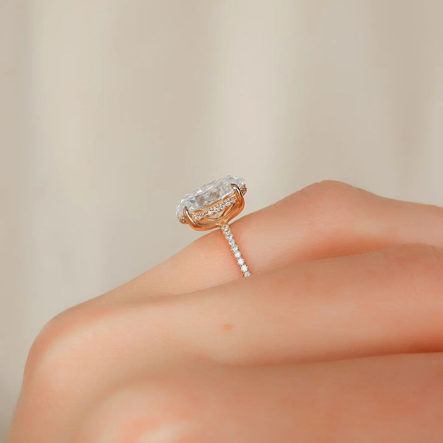  The Pave Kamellie Oval Lab Diamond Ring 18k Rose Gold 003