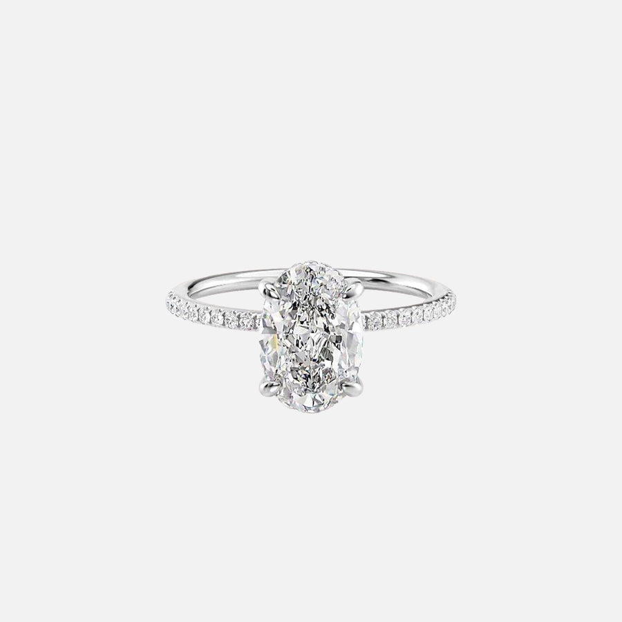  The Pave Kamellie Oval Lab Diamond Ring 18k White Gold 001