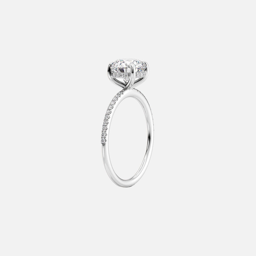  The Pave Kamellie Oval Lab Diamond Ring 18k White Gold 002