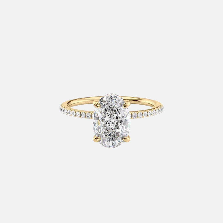  The Pave Kamellie Oval Lab Diamond Ring 18k Yellow Gold 001