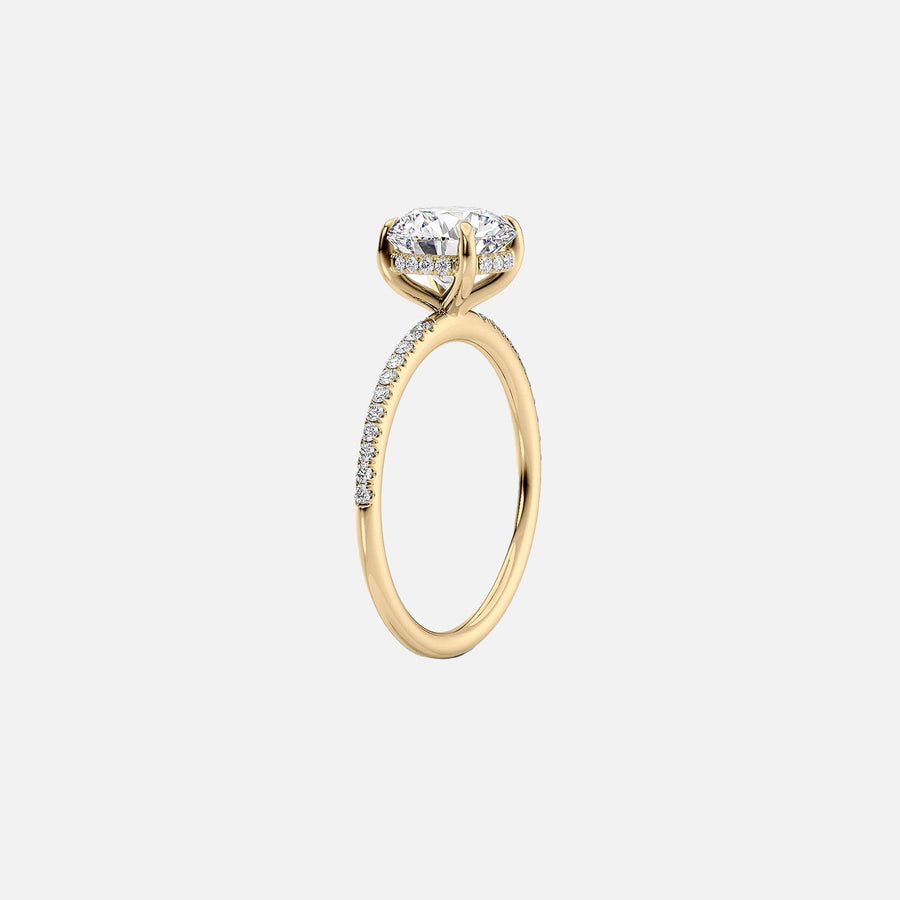  The Pave Kamellie Oval Lab Diamond Ring 18k Yellow Gold 002