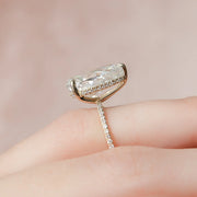  The Pave Kamellie Pear Lab Diamond Ring 14k Yellow Gold 003