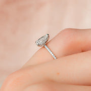  The Pave Kamellie Pear Moissanite Ring 14k White Gold 004 Final