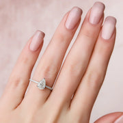  The Pave Kamellie Pear Moissanite Ring 18k White Gold 003