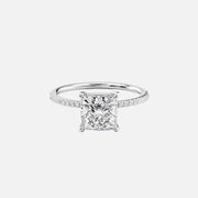  The Pave Kamellie Princess Lab Diamond Ring 14k White Gold 001