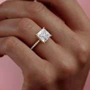  The Pave Kamellie Princess Lab Diamond Ring 14k Yellow Gold 005 Final