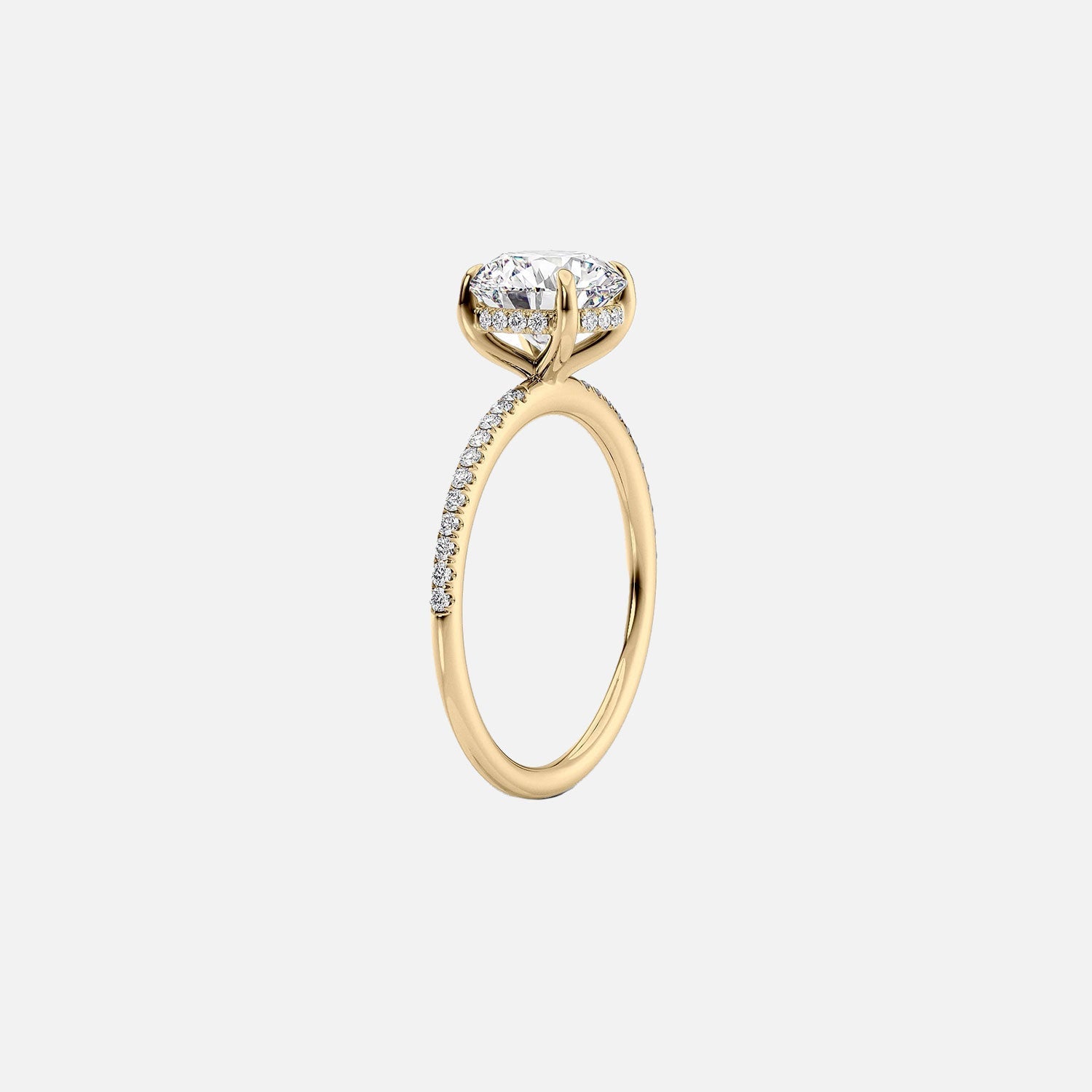  The Pave Kamellie Radiant Lab Diamond Ring 14k Yellow Gold 002