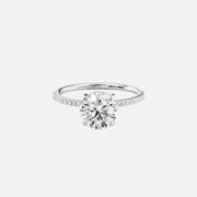  The Pave Kamellie Round Lab Diamond Ring 18k White Gold 001