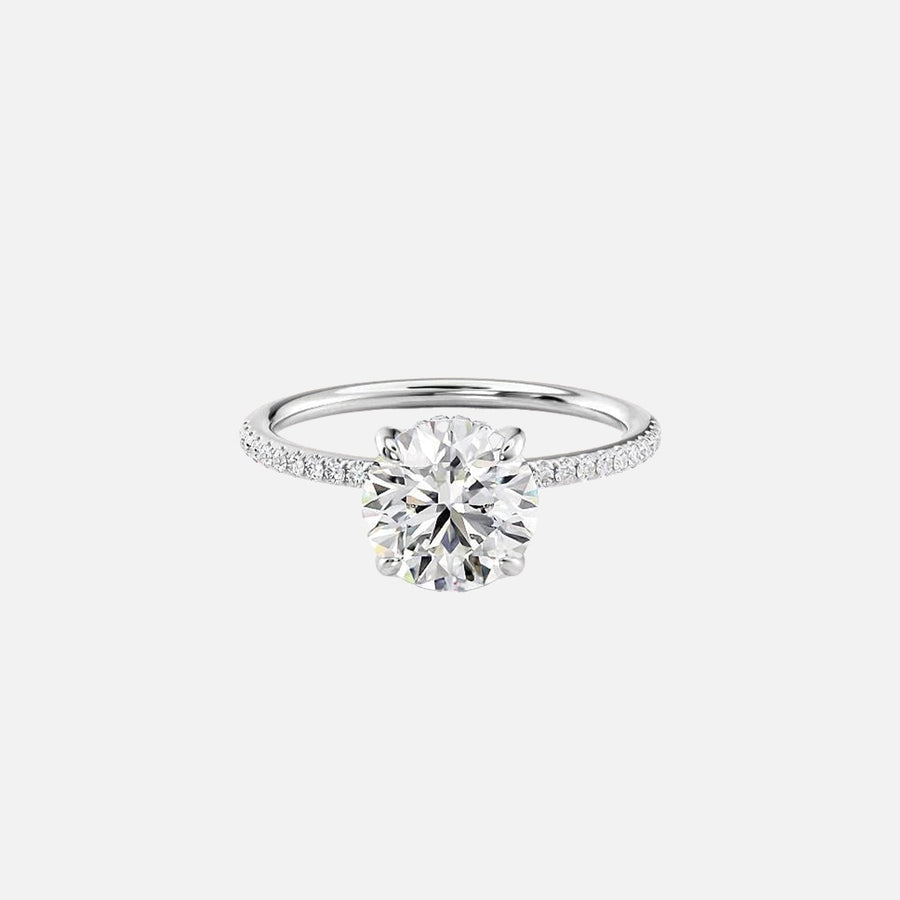  The Pave Kamellie Round Lab Diamond Ring 18k White Gold 001