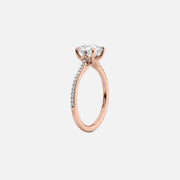  The Pave Lexie Emerald Lab Diamond Ring 14k Rose Gold 002
