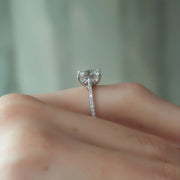  The Pave Lexie Emerald Lab Diamond Ring 14k White Gold 003