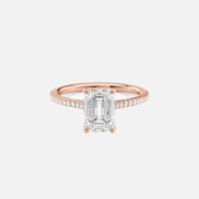  The Pave Lexie Emerald Lab Diamond Ring 18k Rose Gold 001