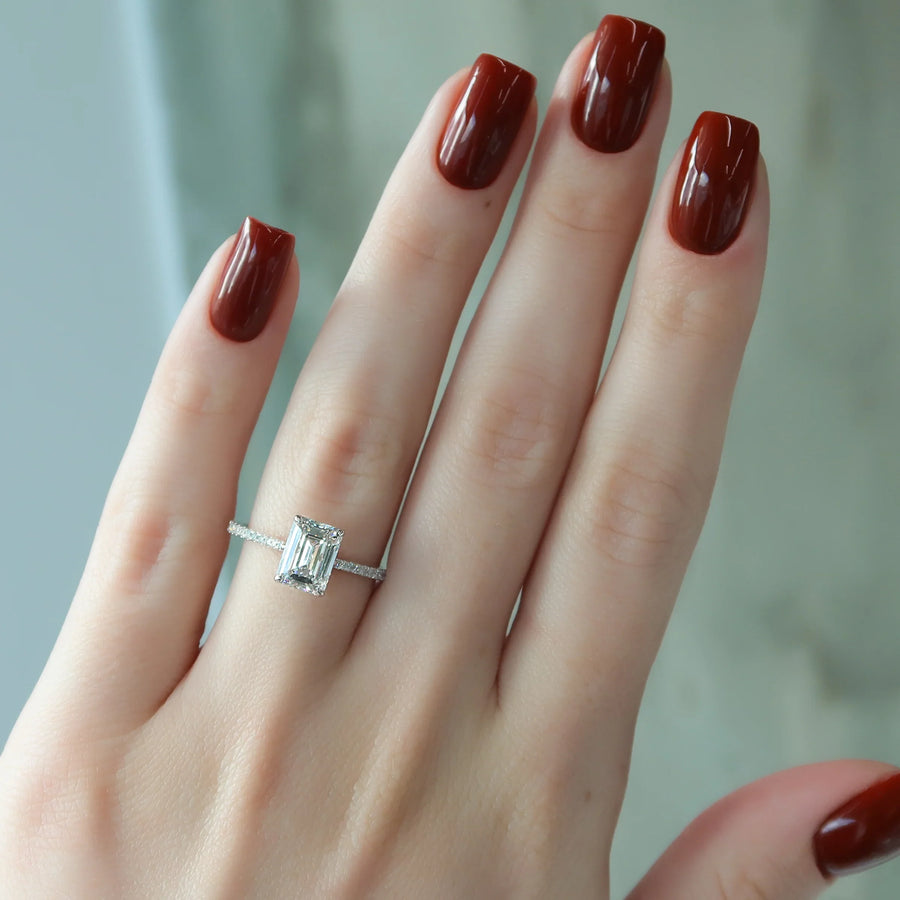  The Pave Lexie Emerald Lab Diamond Ring 18k White Gold 004 Final